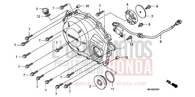 PANNEAU CARTER-MOTEUR D. de CBF1000 ABS PEARL NIGHTSTAR BLACK (NHA84) de 2009